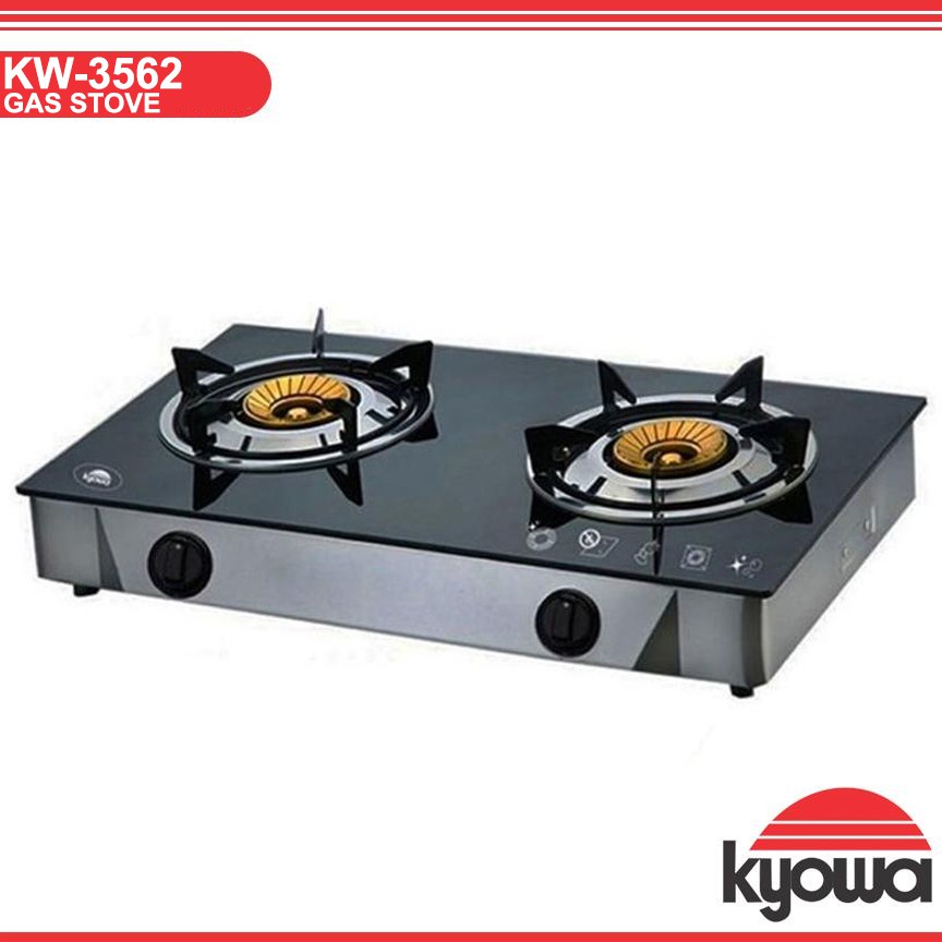 Kyowa KW3562 2 B Glass Top Gas Stove w/ Cast Iron Burners Shopee