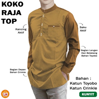 KATUN PRIA Lm 29857 Muslim Men's Shirt KOKO RAJA TOP Long Sleeve Cotton Toyobo & Crinkle Jumbo Over Size Big Size M-3XL