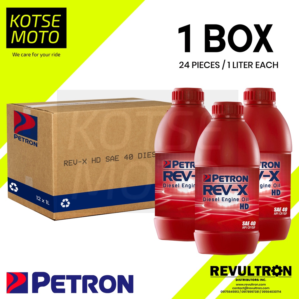 PETRON REVX HD 40 SAE 40 Diesel Engine Oil 1 Liter 1 Box (24 Pieces