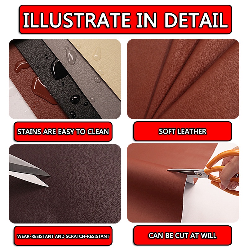 COD 20cmX50cm Leather Patch Stickers No Ironing Sofa Repair PU Fabric Self Adhesive Waterproof