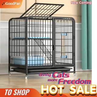Cat Cage Cat House Large Free Space Two-Story Pet House with toilet integrated Cat Villa Pet cage