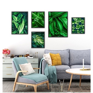 Green Plants Palm Monstera Big Leaf Wall Art Print Canvas Painting Nordic Posters And Prints Wall Pictures For Living Room Decor #3