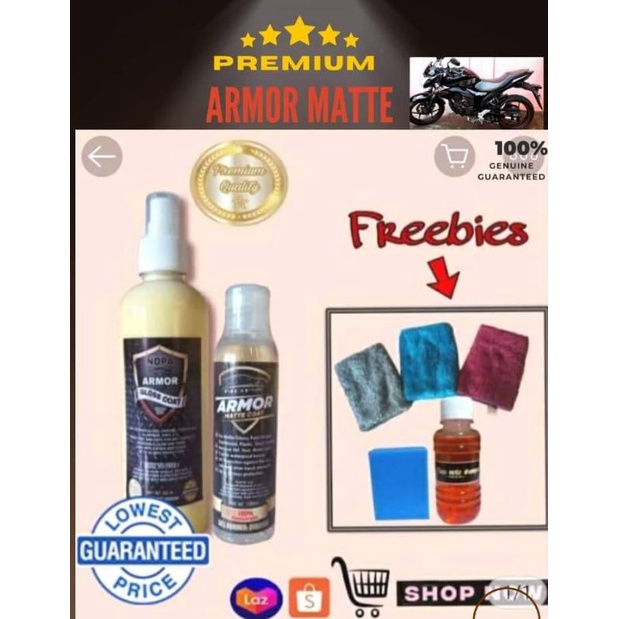 Armor matte coat and Armor gloss package with free sponge | Shopee ...