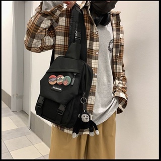 （Hot）Men's messenger bag ins tide brand small messenger bag leisure student single shoulder backpack #9