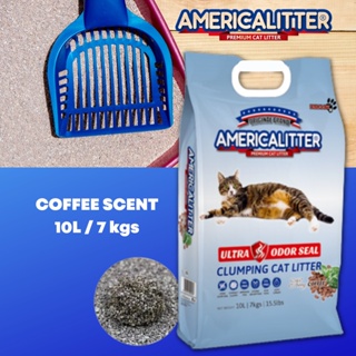 10L Americalitter Premium cat litter sand Mild Coffee Scented catlitter sand 10L Ultra Odor Seal