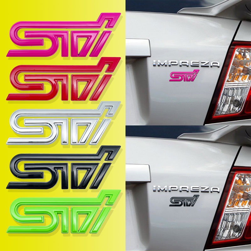 STI Emblem Car Metal Sticker Body Decoration Badge Decal For Subaru ...