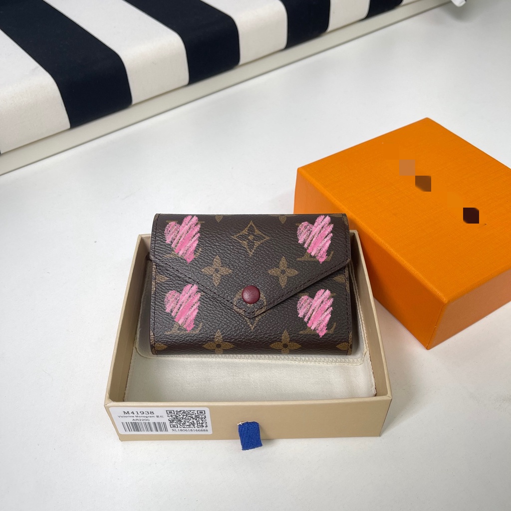 Boutique Quality L Brand VICTORINE Wallet Short Card Holder Coin Purse