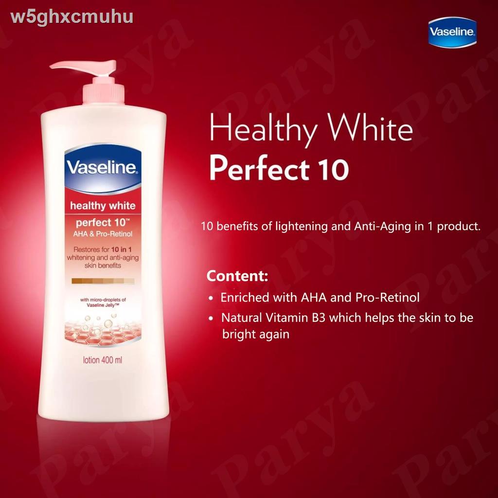 (cod)Vaseline Healthy White Bright Hand Body Lotion Perfect 10 with AHA