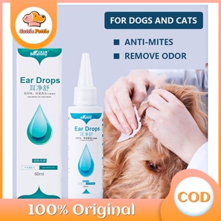 60ML Pet Eyes Drops Cat Dog Mites Odor Removal Ear Drops Infection Solution Treatment Cleaner