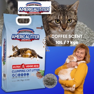 10L / 7 kgs AmericaLitter ultra premium cat litter sand coffee scent Ultra Odor seal 10 liter coffee