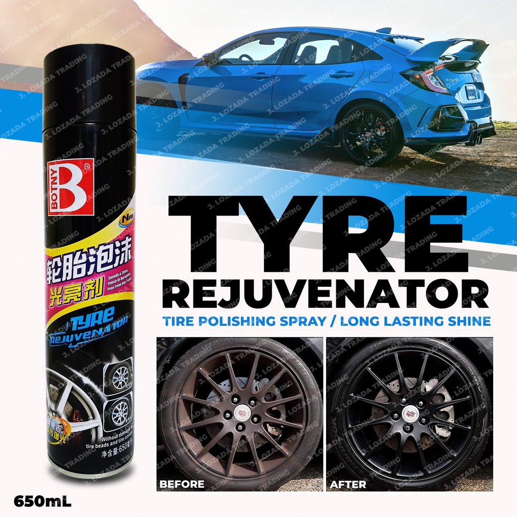 Tire Rejuvenator Foam Spray 650ml Long Lasting Shine Tire Foam Spray