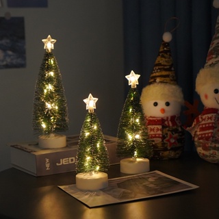 3Pcs/Set Small Pine Trees Lights / LED Desktop Decoration Mini Ornaments / Christmas Luminous Gifts