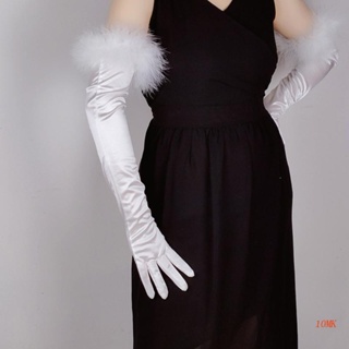 xiangbao Long Sleeves Opera Show Gloves for Women Polyester Gloves 1920s Flapper Stretchy Elbow Length Halloween Costume