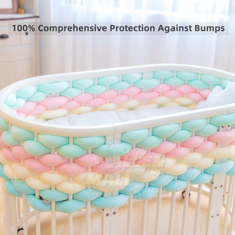 5m Baby bed Crib fence soft wrap crashproof strip/Single strand winding KnotPillow/Baby bed