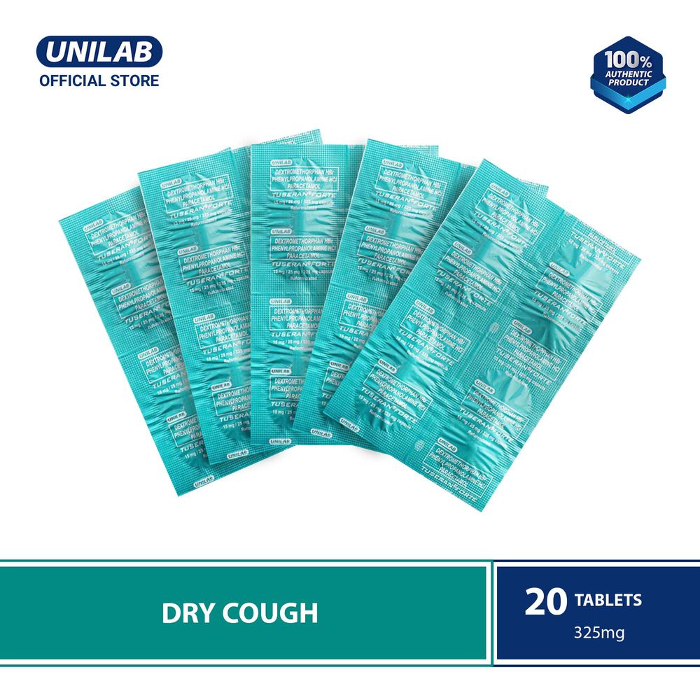 Unilab Tuseran Forte 20 Tablets Medicine for Relief of Cough, Colds