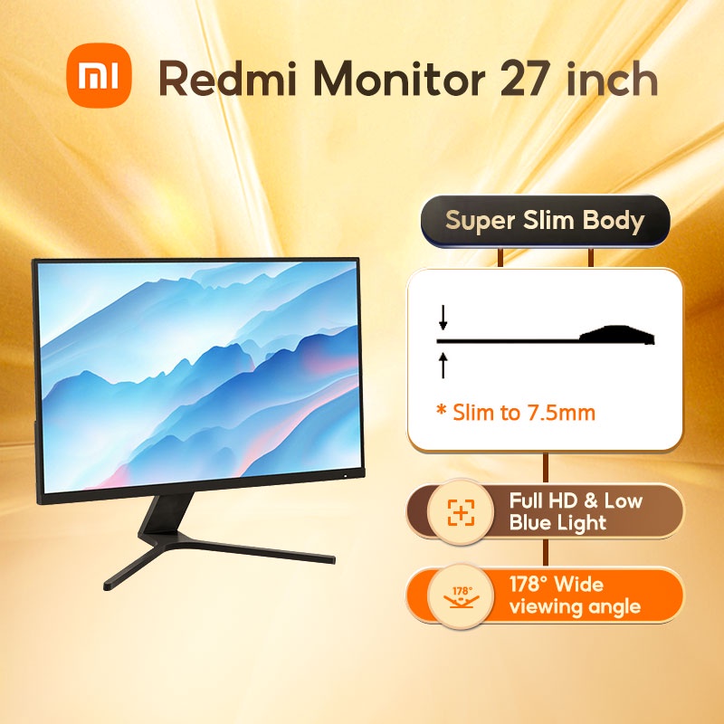 Xiaomi Redmi Monitor 27 inch 60Hz Refresh Rate 1080P FHD Low Blue Light