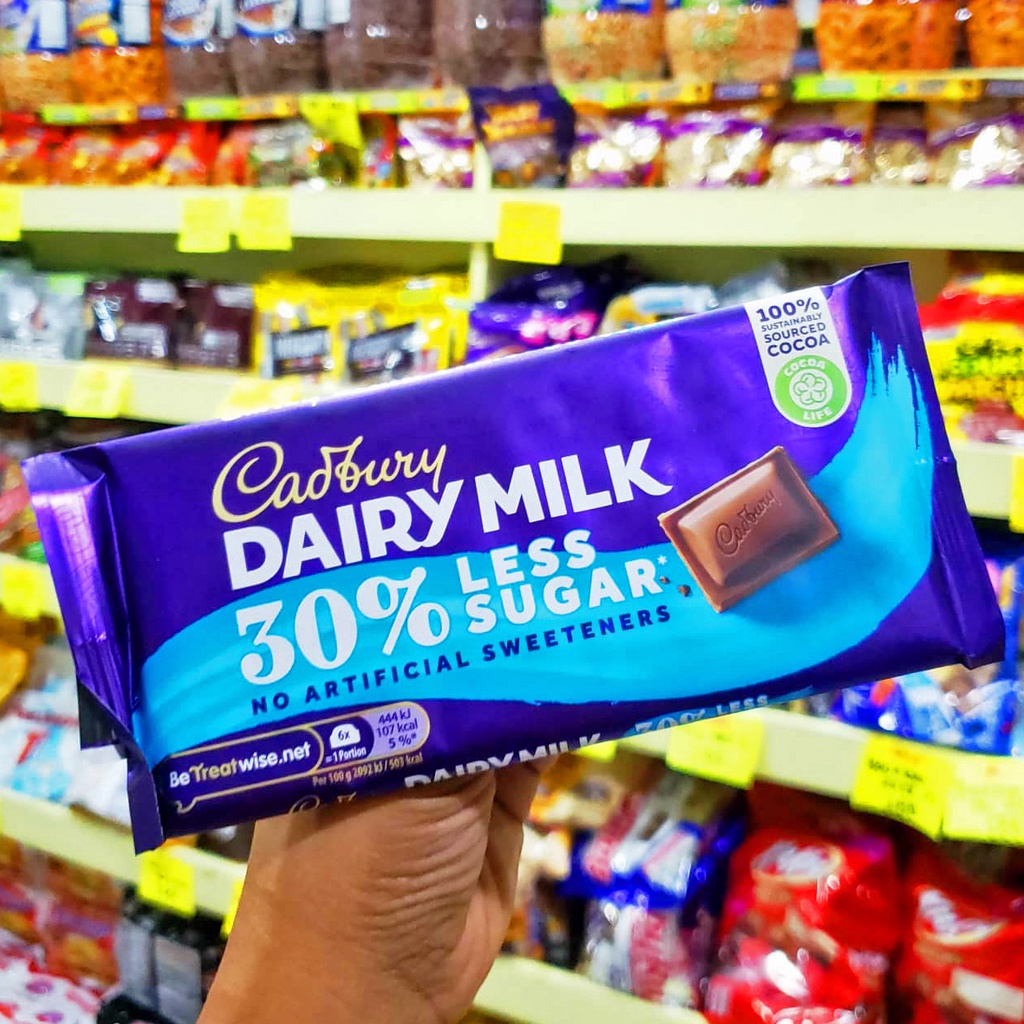 Cadbury Dairy Milk 30 Less Sugar Milk Chocolate Bar 85g Shopee
