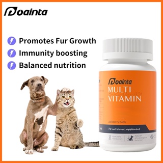 Puainta Multi-vitamins Tablet, Pet Multivitamins Cats Dogs Vitamins(0.5g*200 pieces/bottle )