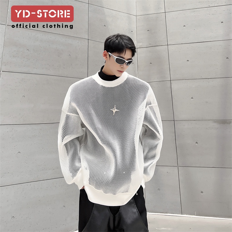 Men's Round Neck Hollow Out Sleeveless Knit Top