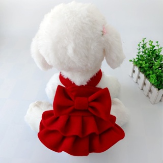 Hairy intimate New Year Christmas skirt red dog clothes cat pet clothes dog skirt cat cat skirt autumn and winter clothes