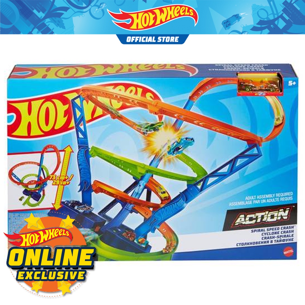 Hot Wheels Action Cyclone Crash Track Set Toy Motorized Booster Racing Playset Shopee Philippines