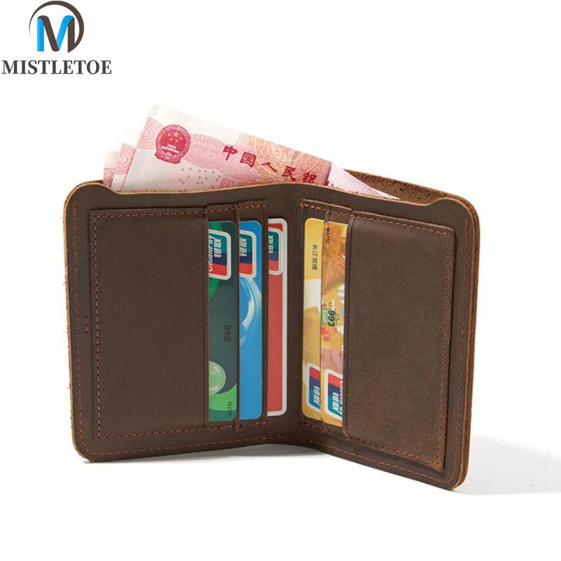 Mistletoe Mens Leather Wallets 100 Cow Leather Men Wallet Card Holder Bifold Purse Simple