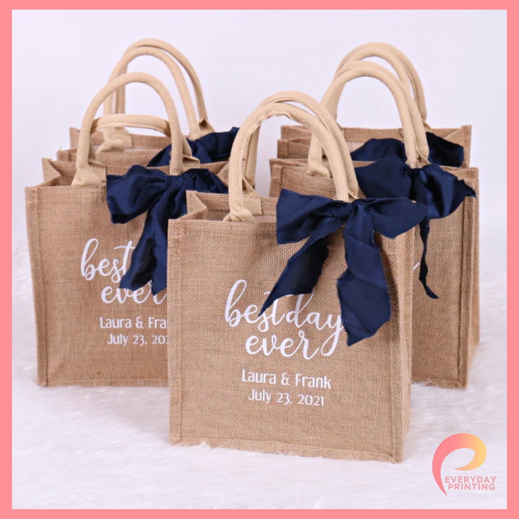 Personalized Beach Jute Bag / Custom Burlap Eco Friendly Abaca Tote Bag