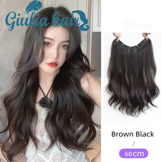 Giulia Hair Beautiful Long curly Women Clip in Hair Extensions Black Brown High Tempreture Synthetic Hair Piece