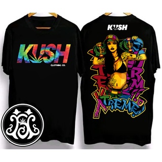 KUSH Cotton high quality loose inspired fashion print black oversized T-shirt for men and women COD #5