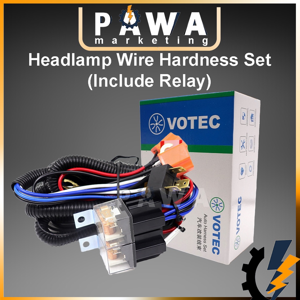 Pawa Plug and Play Headlight Headlamp Wire Kit H4 12V Head Light Relay