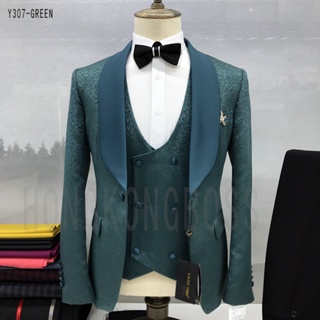 ((Jacket+Vest+Pants 3-Piece Set) European American Style High-End Men's Suit Wedding/Banquet/Party/Business Universal