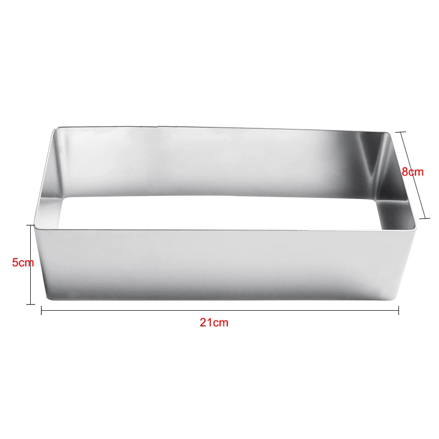 ﹉┇Stainless Steel Cake Cutting Size Rectangular Mousse Circle Cake Mold Cookie Fondant Mousse DIY B