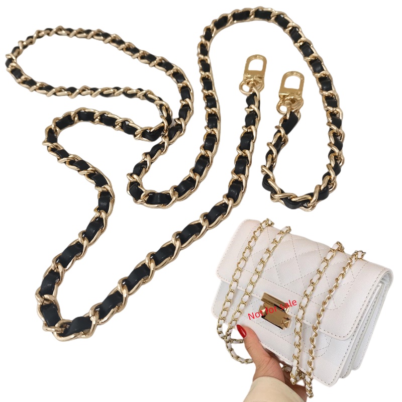 DIY bag accessories chain strap 120 cm metal +leather wallet chain
