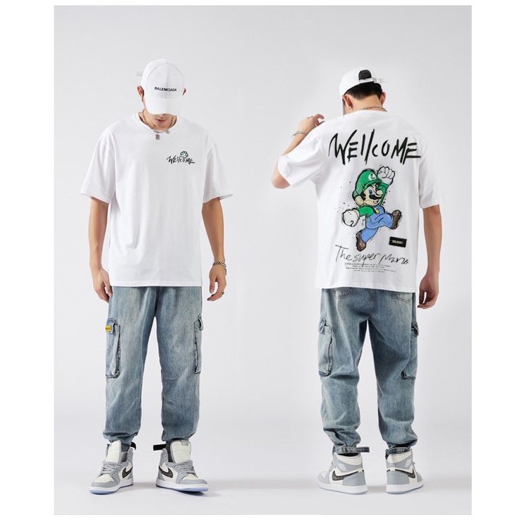 anime t shirt for men fashion classic Mario tee outdoor sports crewneck clothing t shirt original