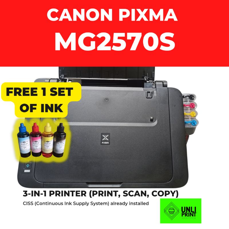 Canon Pixma Inktank Printer - TS207 MG2570s MG3070s Printer, Scanner, Copier, WIFI (CISS) - Image 2