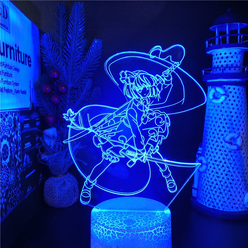 Touhou Project Youmu Konpaku 3d Anime Lamp LED Night Lamp Kids Child Bedroom Decor Nightlight Manga
