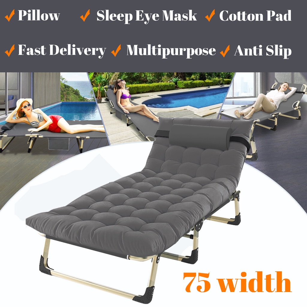 Folding Bed Portable Beds with Foam Pad Mattress Military Folding Bed ...