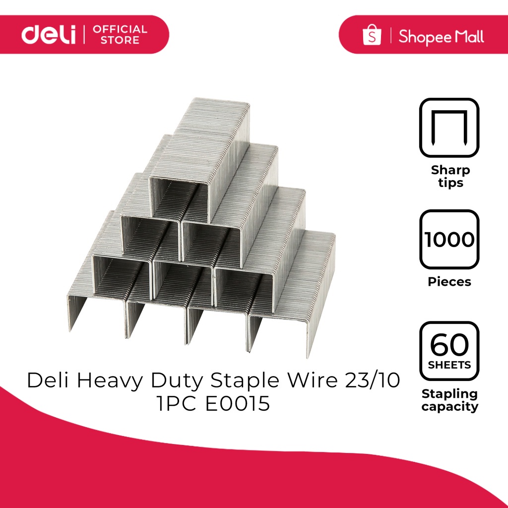 Deli E0015 Staple Heavy Duty Staple Wire 23/10 Silver (1PC) [75E0015SI ...