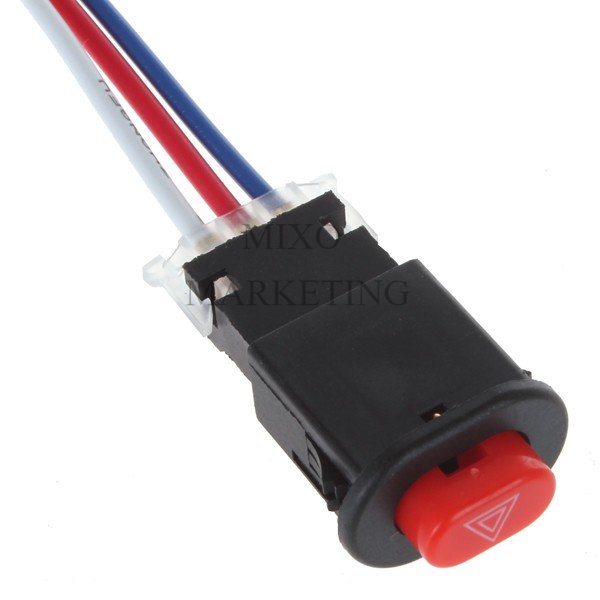 Heavy Duty Motorcycle Double Flash Dangerous Lamp Mini Hazard Switch with wire 12v24v Shopee