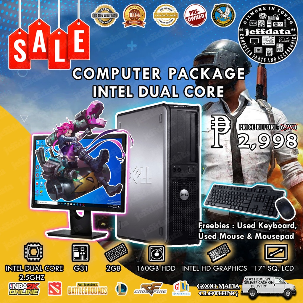 Computer set Assorted slim core2duo 2gb ddr3 160 onboard 17 inch Sq ...
