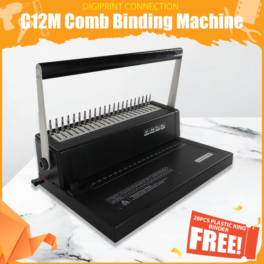 Comb Binding Machine C12M A4 Size Heavy Duty Binder FREE GIFT