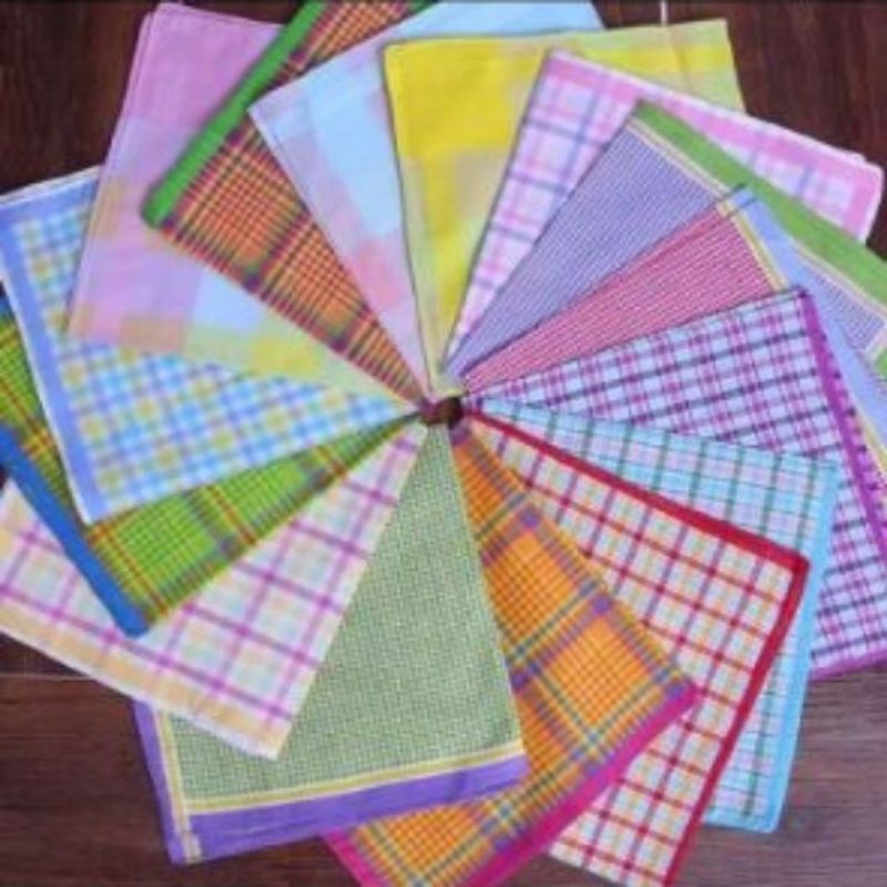 12pcs handkerchief/panyo for girls /boys assorted color/design | Shopee ...