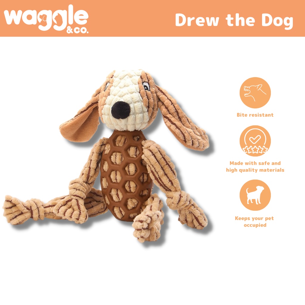 Waggle & Co. Drew the Dog  -  Toy for Big Dogs - Pet (Dog/Cat) Play & Squeaky Chew Toy #1