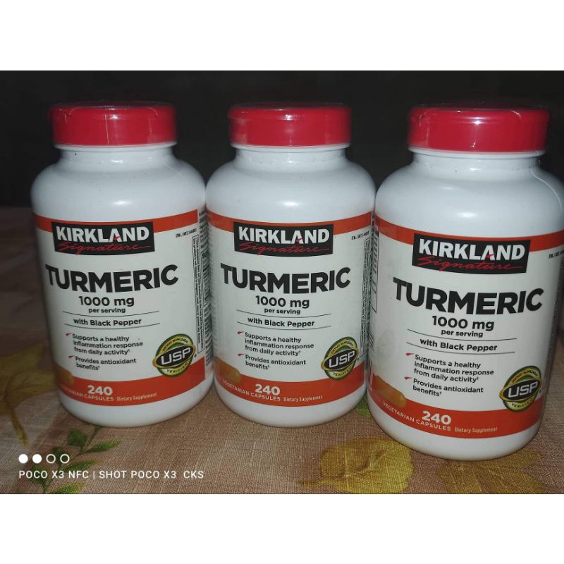 Kirkland Signature Tumeric 1000MG With black pepper 240 capsules
