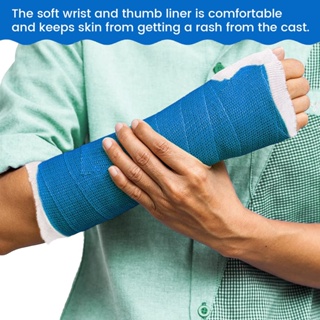 VELPEAU Wrist and Thumb Spica Stockinette (Pack of 10) Comfy Arm Sock, Cotton Skin Protection Sleeve, Wrist Liner and Pre-Wrap Cover for Splints, Air Casts, Hand Brace #6