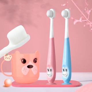 Cartoon Bunny Bear CHILDREN'S Toothbrush Silica Gel Sucker Baby Small Head Soft for Kid (BOX)