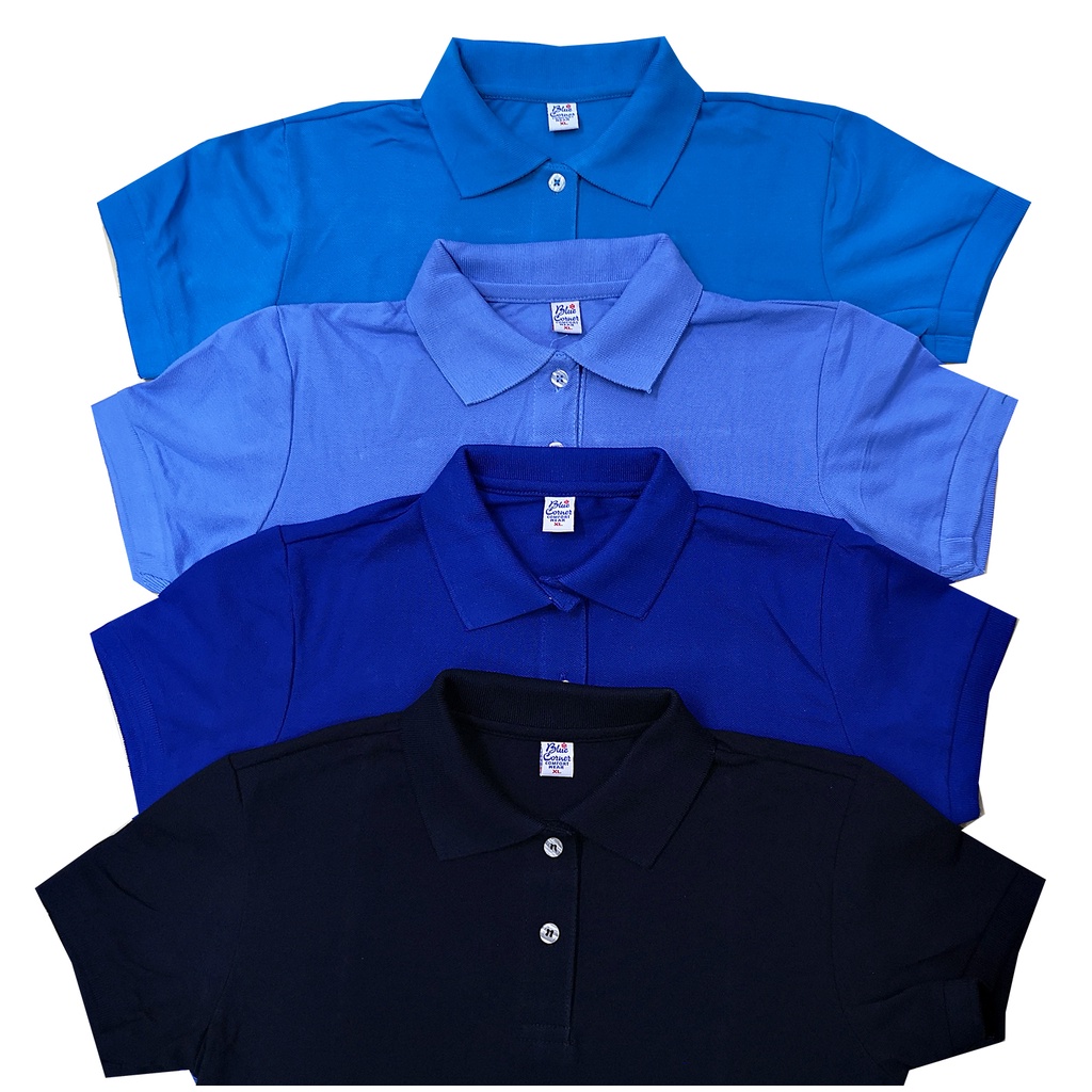 Blue Corner Womens Plain Honycomb Polo Shirt 2 Shopee Philippines