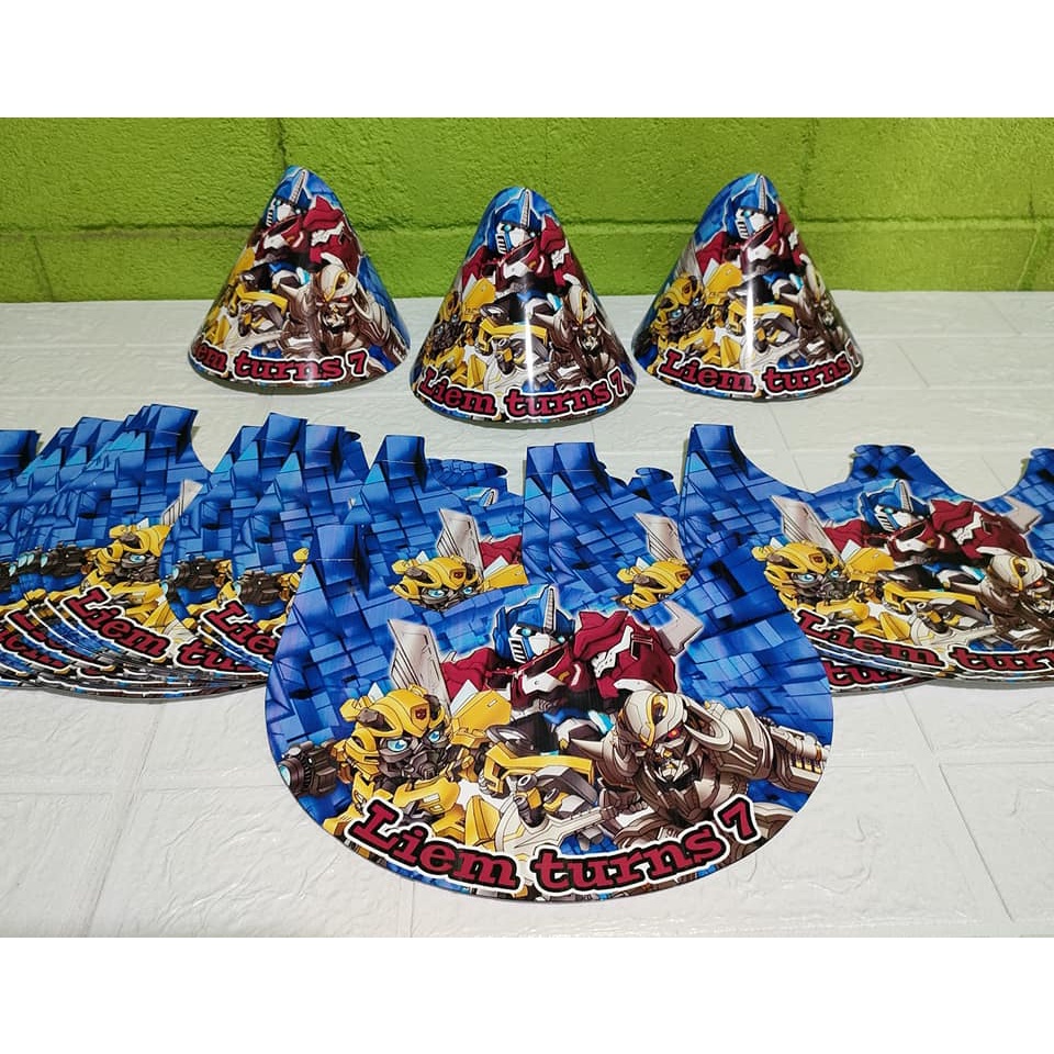 Transformer theme customized party hats 10pcs | Shopee Philippines