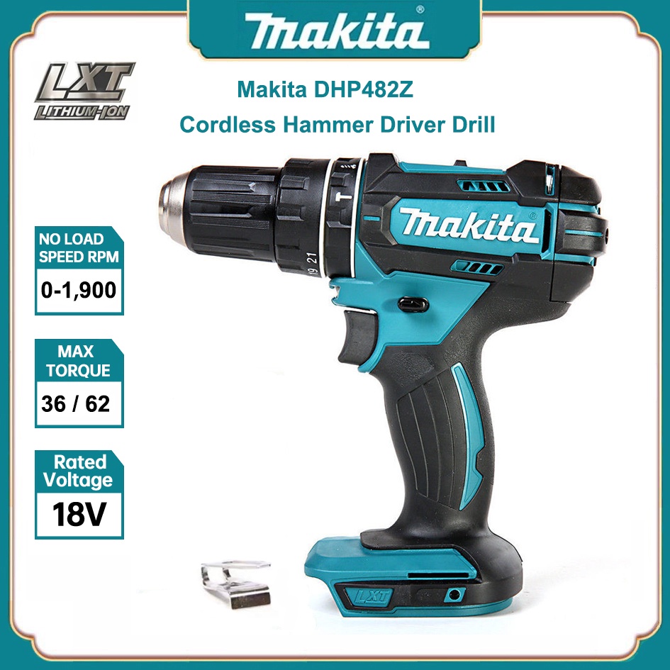 Makita DHP482Z Cordless Hammer Driver Drill 18V LXT Li-ion 2 Speed ...