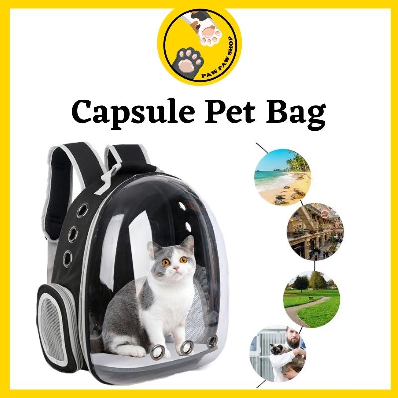 Cat Bag Pet Backpack Portable Transparent Space Capsule Breathable Backpack #1